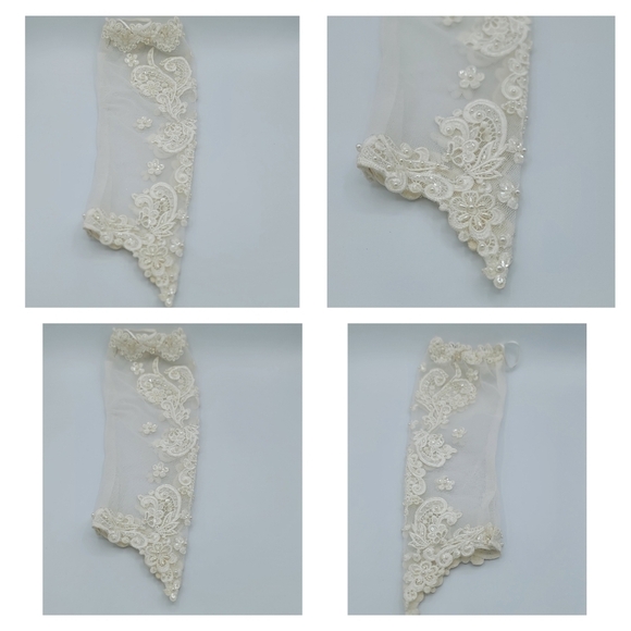 Embroidered Bridal Sleeve Pearls Sequins #695 - Picture 14 of 14